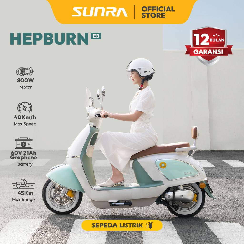 SUNRA HEPBURN : Sepeda Listrik Berkekuatan 800w Sepeda Listrik Elite yang Powerful dan Elegan