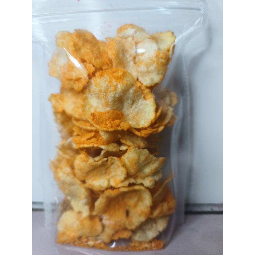 

KERUPUK EMPING MELINJO GORENG VARIAN RASA BALADO PEDAS MANIS GURIH UKURAN 100 GRAM