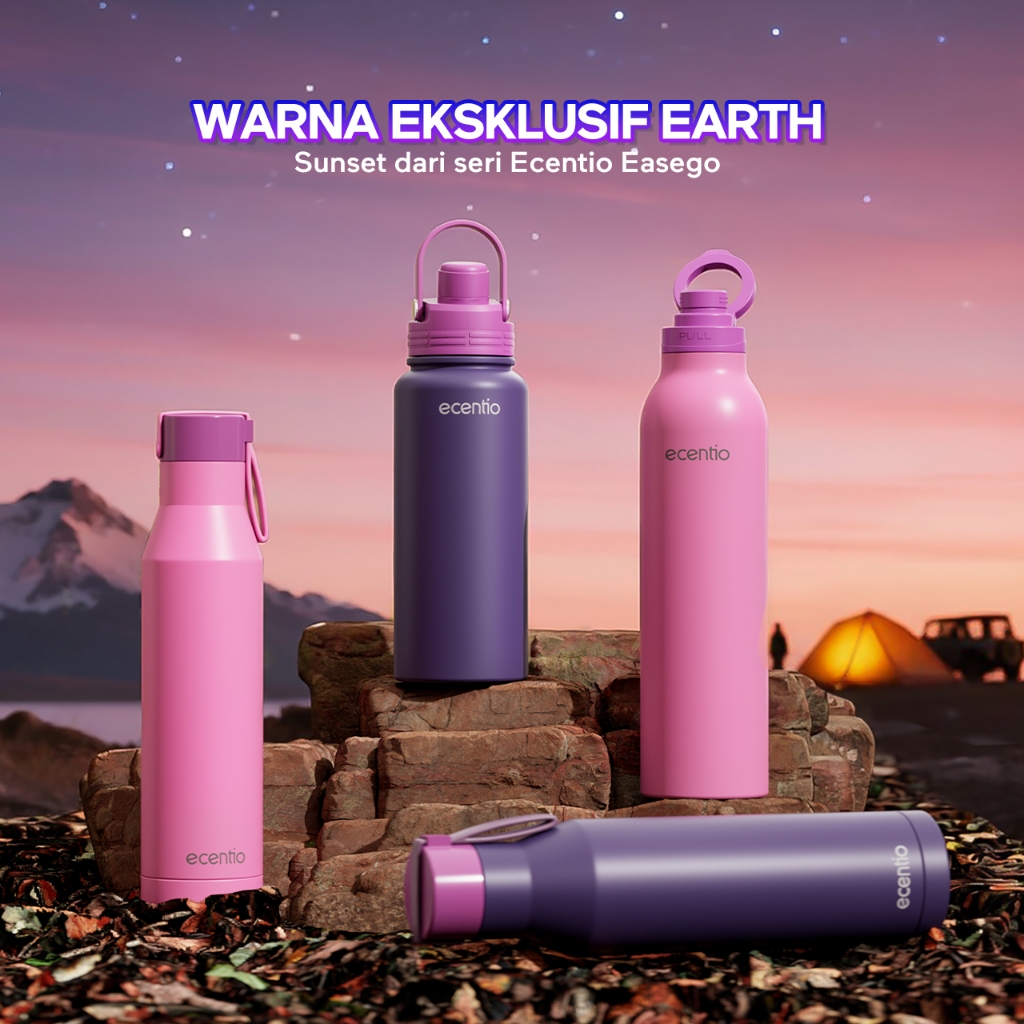 [EaseGo Series] ecentio tumbler Stainless olahraga Vacuum 800ml/1L outdoor sport lari Portable Tetap
