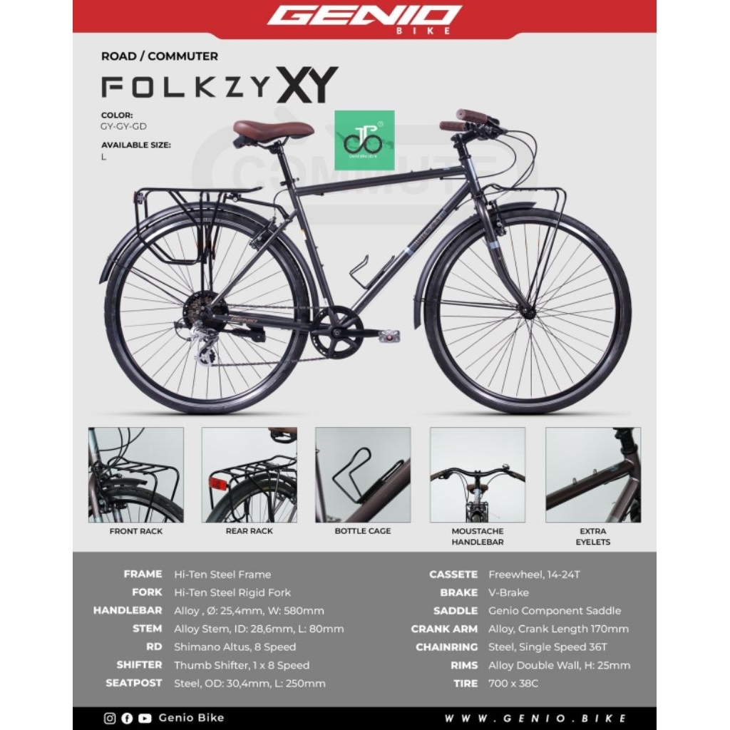 Sepeda Touring Gravel Genio FOLKZY XY Terbaru Road Commuter