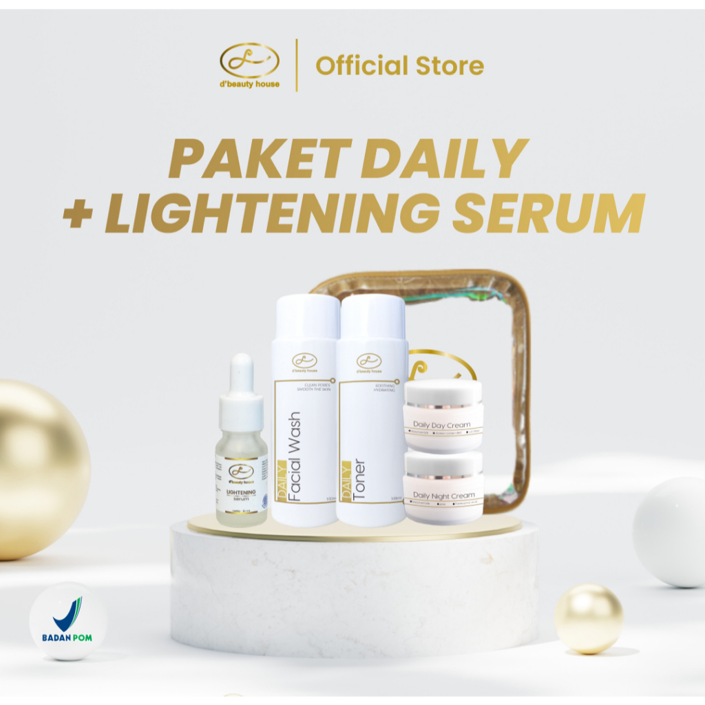 D’Beauty House Paket Daily Skincare BPOM + Lightening Serum
