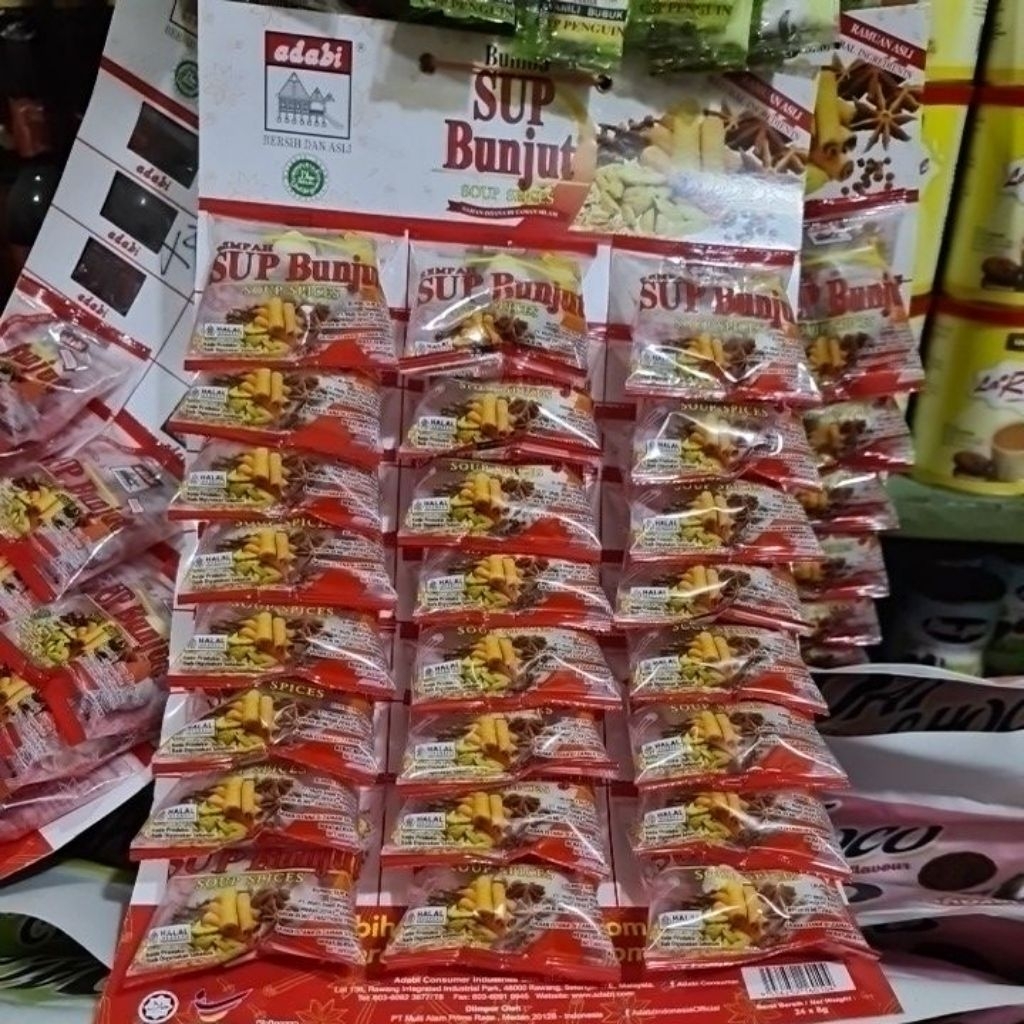 

BUMBU SUP BUNJUT SOUP 24X8G SPICES ADABI SOP SOUP MADE IN MLYSIAA4