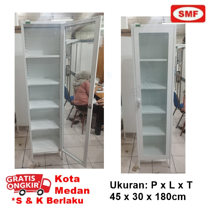 LEMARI HIAS 1P KACA - GD 06 - LEMARI HIAS PINTU BUKA MINIMALIS