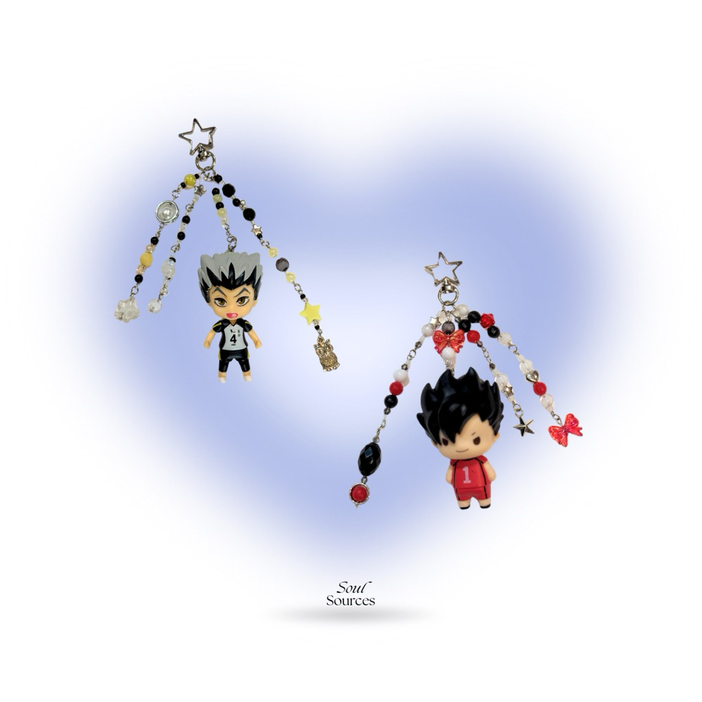 haikyuu keychain // action figure keychain anime trinkets anime keychain bokuto kuroo