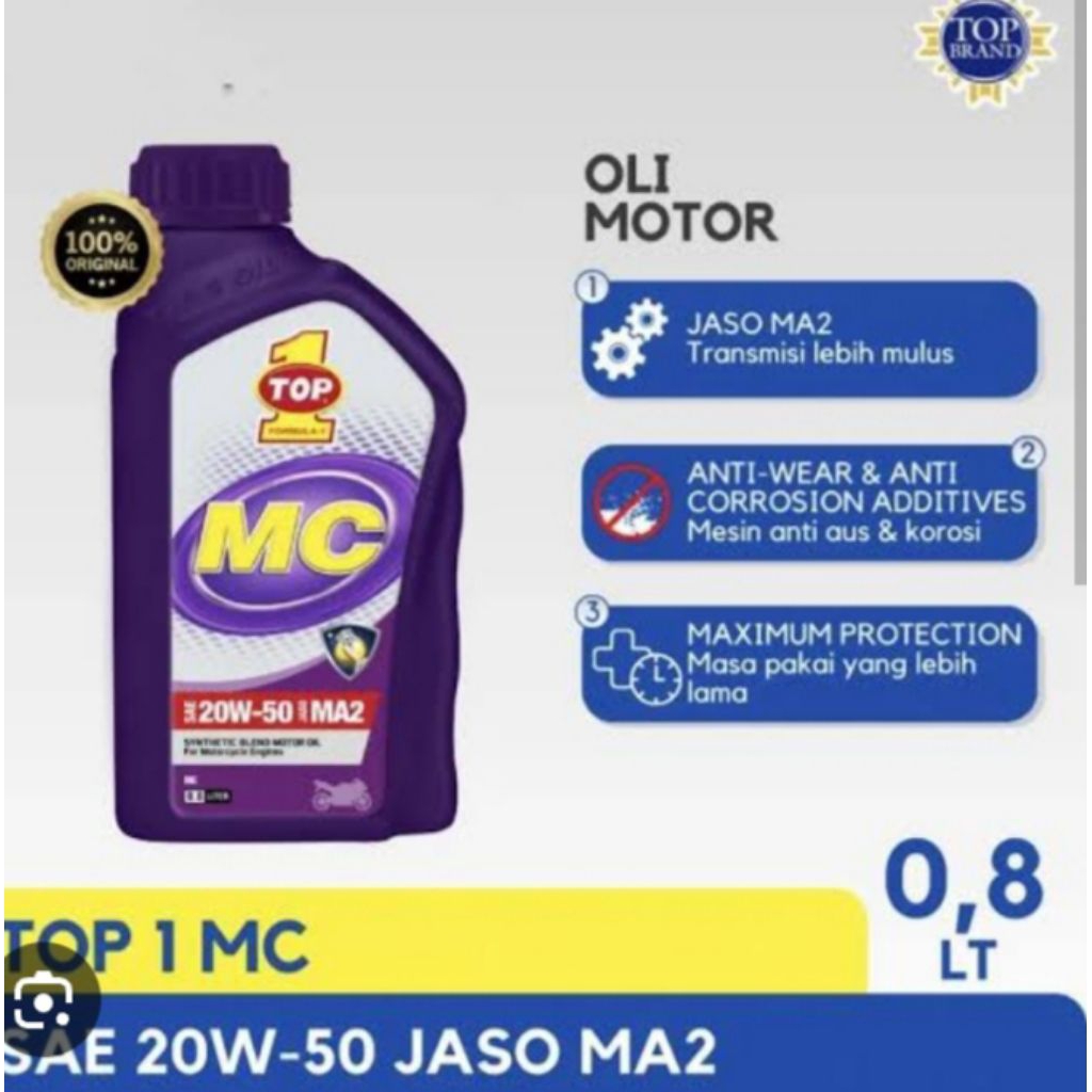 Oli Top1 Motor Bebek Terbaru Indonesia 0.8/800 ml