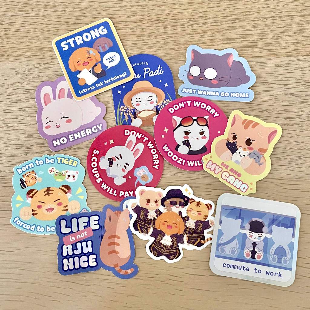 

SUSHIHOSHII Seventeen Holo Glitter Die Cut Sticker / Stiker Satuan KPOP