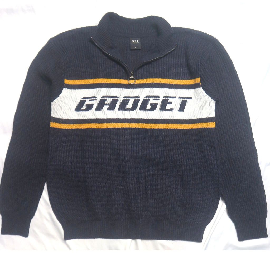 NII Gadged Half Zipper Lidi Dark Navy Knitwear Sweater Sweatshirt Crewneck Rajut Wool Jaket