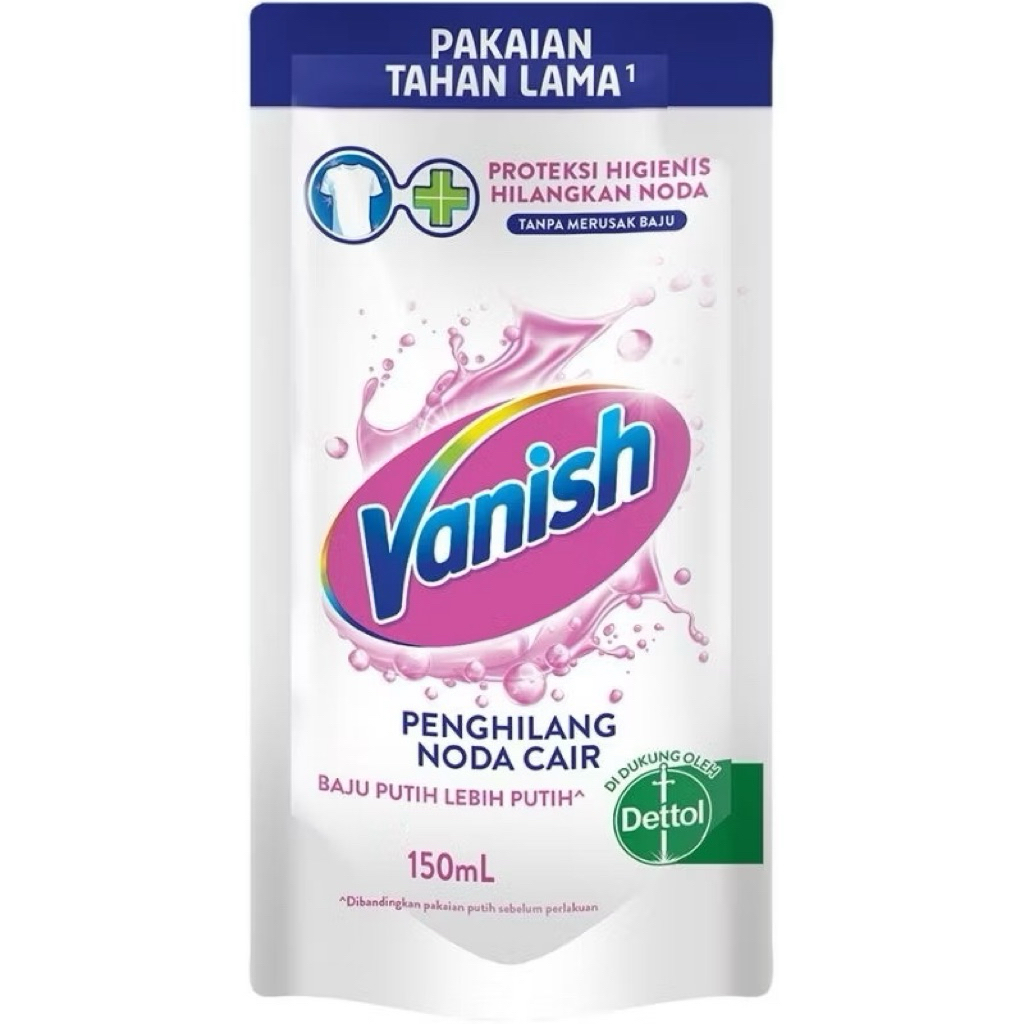 VANISH CAIR WHITE POUCH 150 ml - Penghilang Noda Pakaian