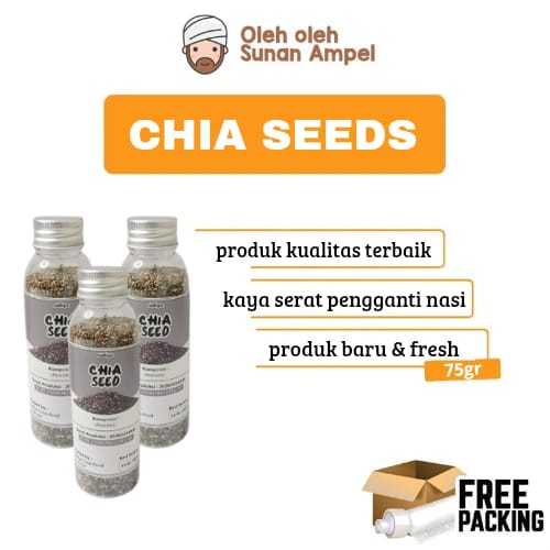 

CHIASEED ORGANIC KEMASAN BOTOL 75 GRAM HALAL PRODUKSI TERBARU DIJAMIN FRESH KAYA SERAT UNTUK DIET