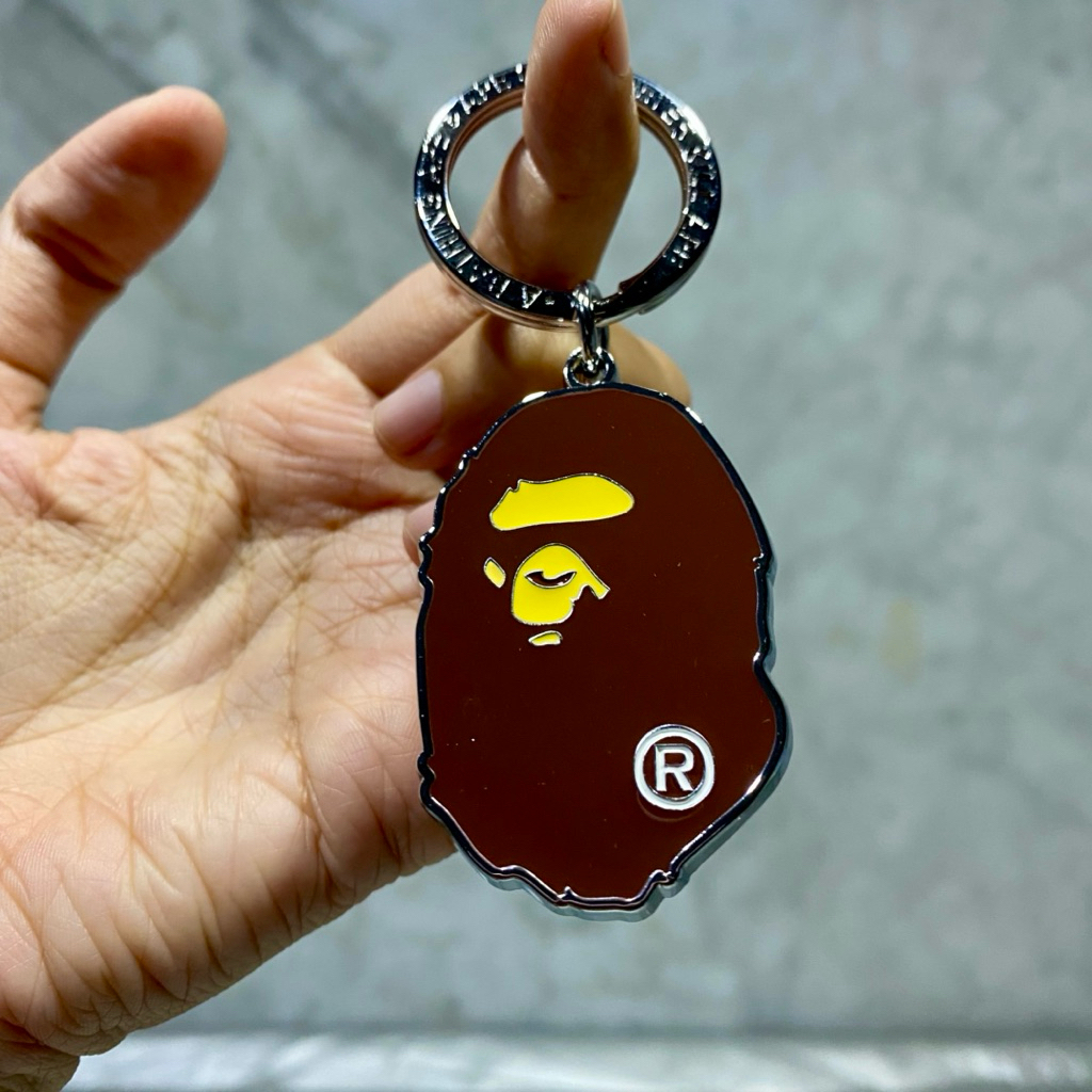 BAPE Ape Head Metal Keychain A Bathing Ape Gantungan Kunci