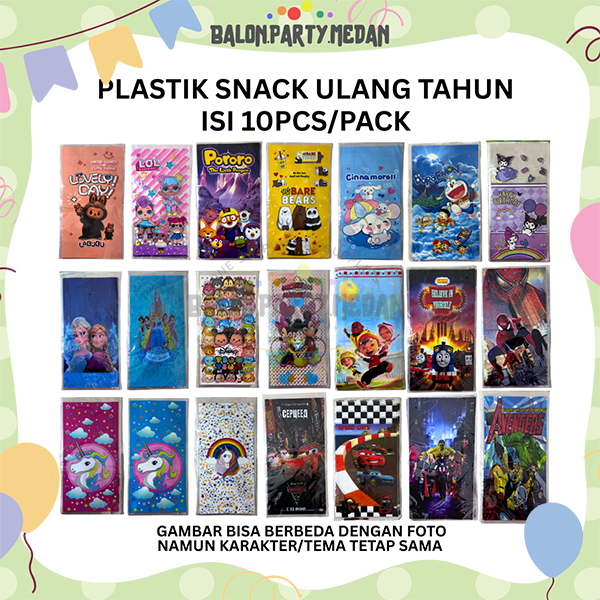 

Plastik Snack Ulang Tahun Birthday Treat Plastic Bag OPP PP Jajan Bingkisan Bungkusan