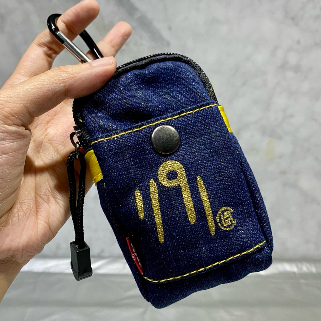 CLOT x Levis Denim Mini Pouch, with carabiner and jacquard inner