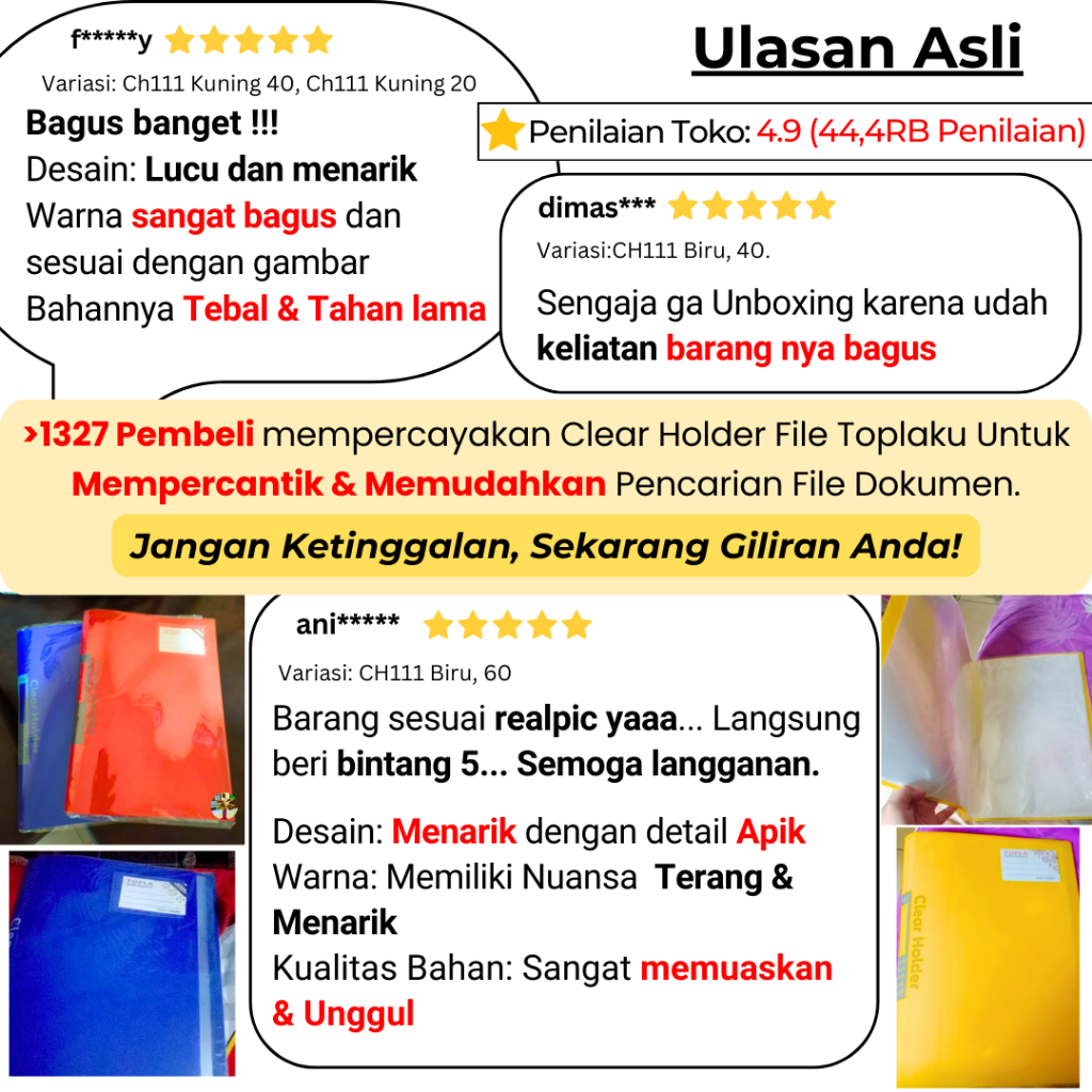 

TOPLA Map Ijazah Dokumen Keeper ANTI AIR Folio (F4) Organizer File Folder