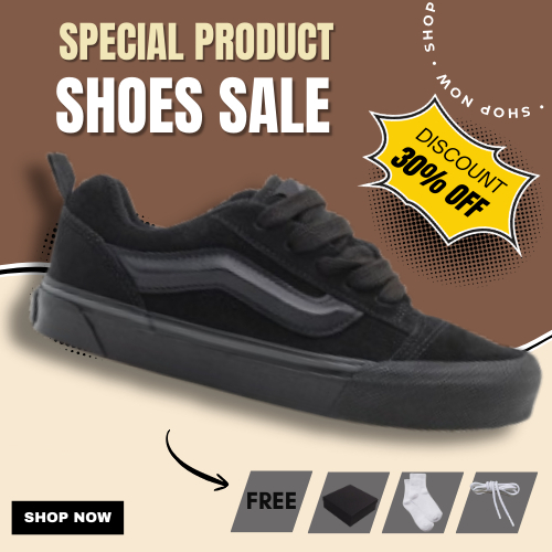 Sepatu Sekolah Gemuk Full Black | Sepatu Hitam Pria Wanita