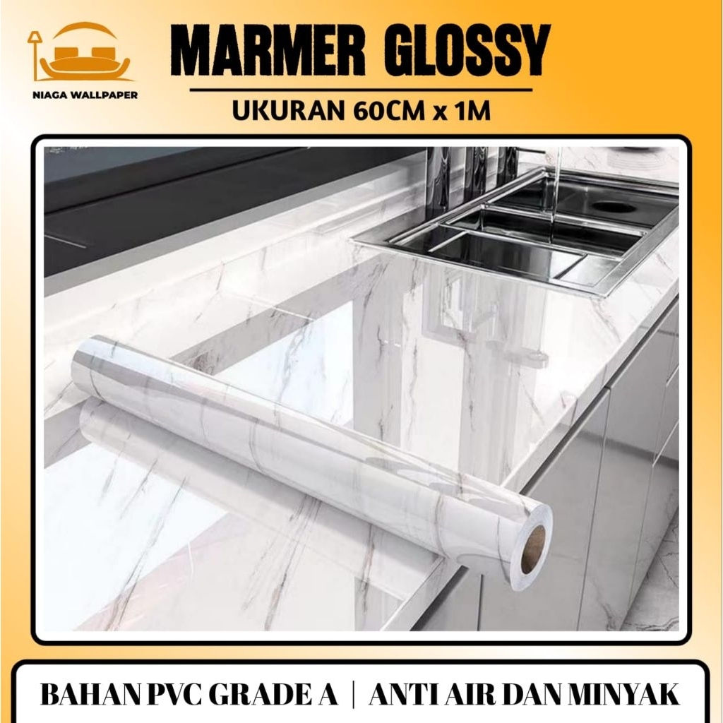 Sticker PVC Motif Marmer PVC Sheet Sticker