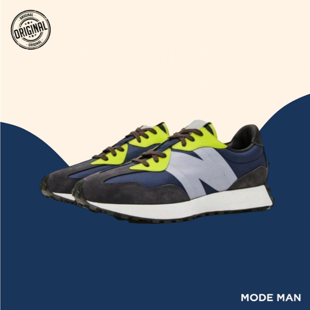 FIGS New Balance 327 Men's – Sepatu Lari Retro Tahan Air & Ringan, Ukuran USA 9 / EU 42.5 – 100% Ori