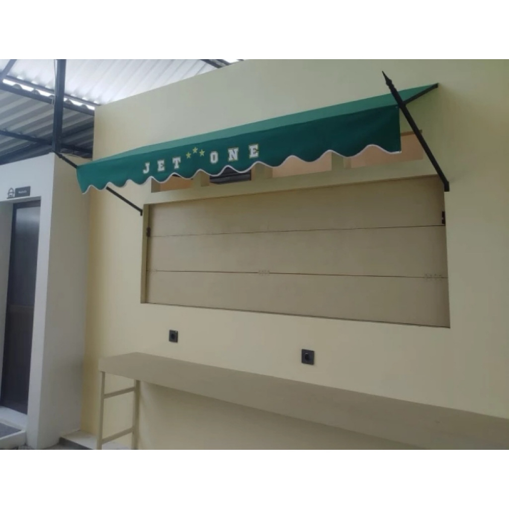 Costum kanopi kain awning model tombak berkualitas