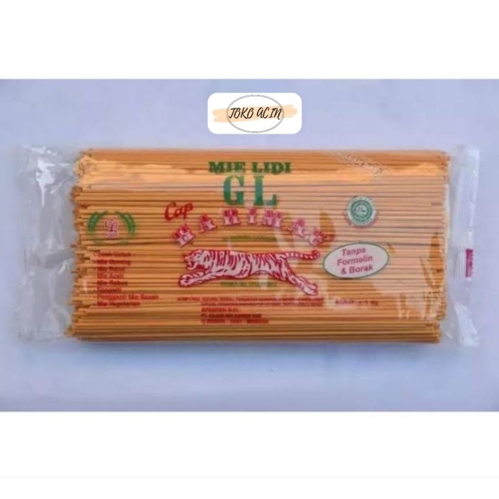 

Mie lidi cap harimau 1kg, mie lidi, mie gomak, mie kuning medan, mie aceh