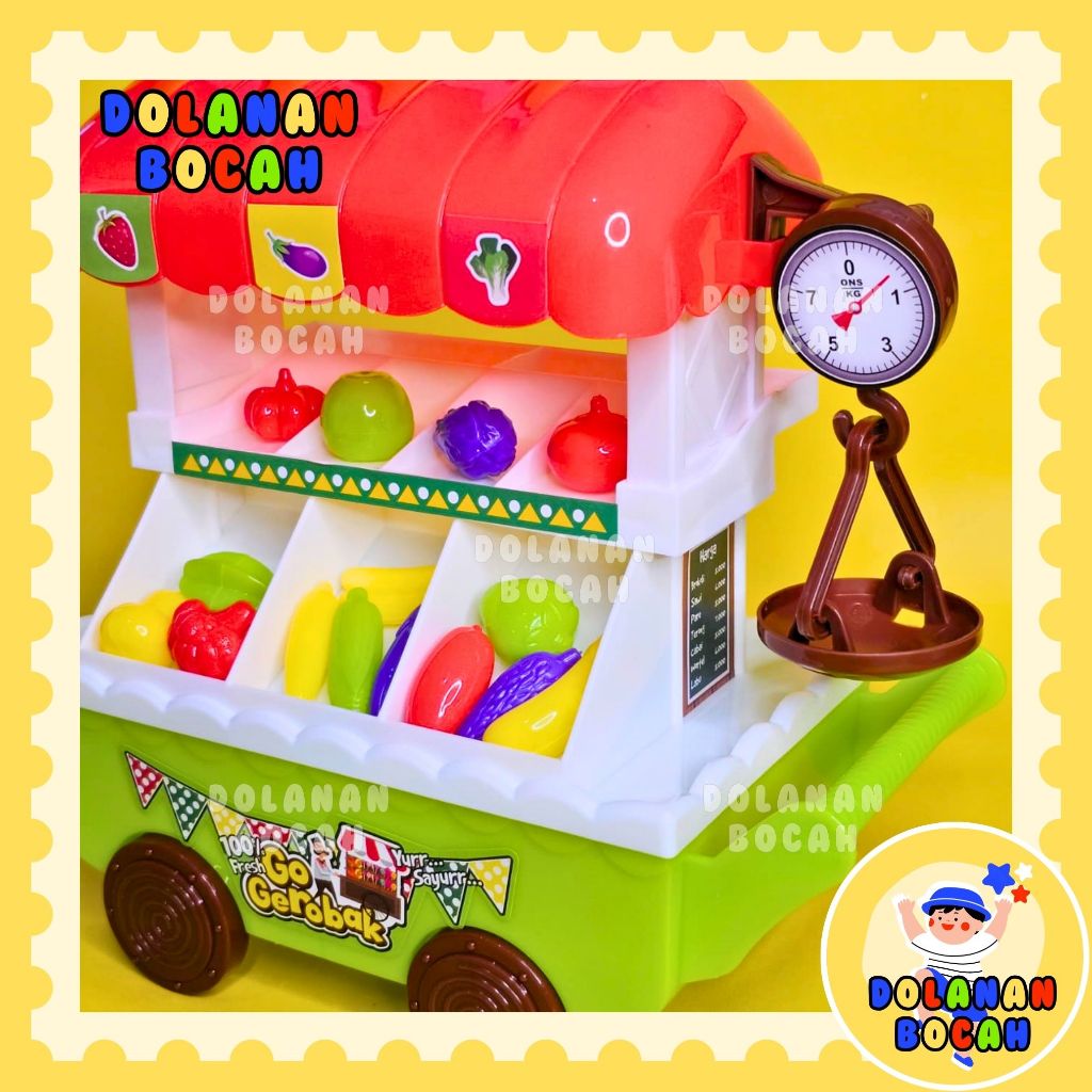 Mainan Gerobak Buah Sayur dan Troli Ice Cream Cart KGP 17 / KGP 19