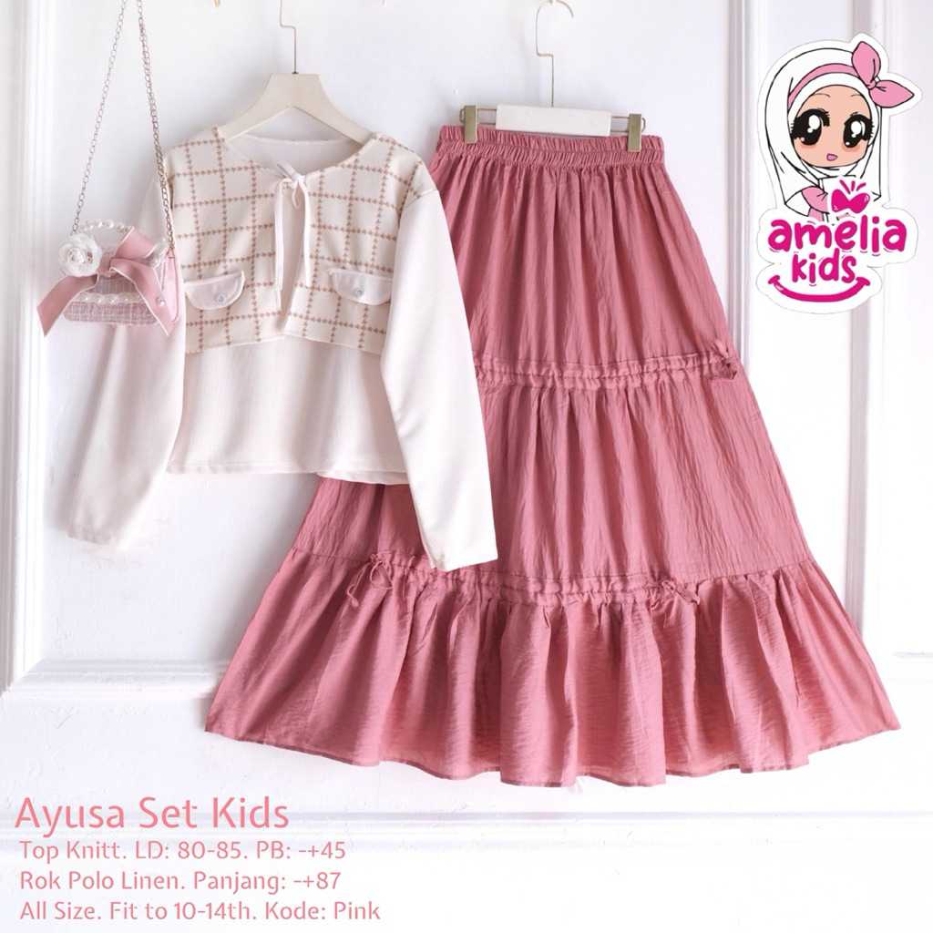 (SETELAN ROK AMELIA KIDS) AYUSA SET ROK KIDS // CANDY SET ROK // BELTA SET KIDS ROK by AMELIA KIDSY