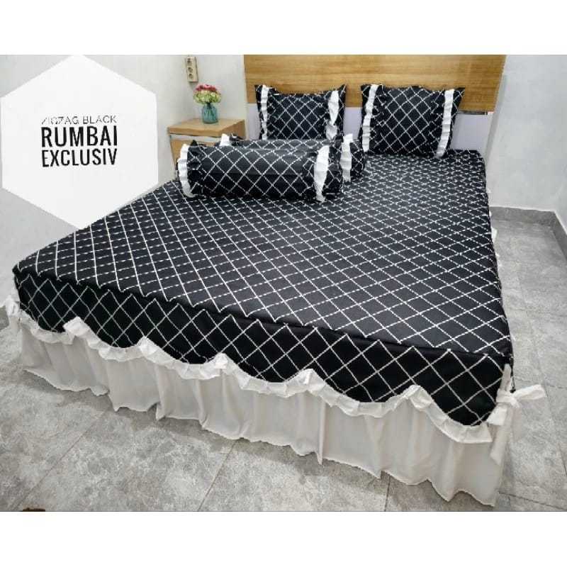 ✅Cod Sprei Rumbai Susun Jumbo 200x200x20 PENGANTIN