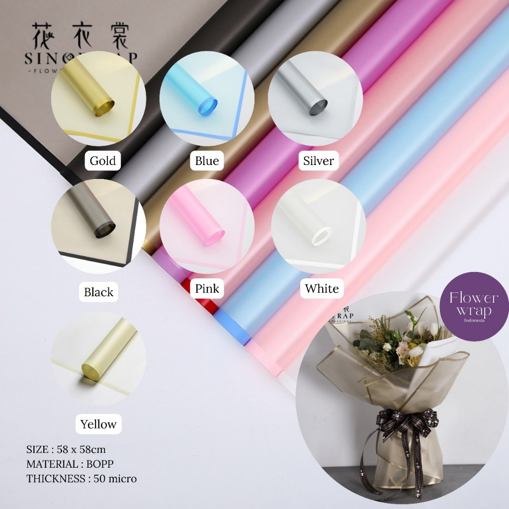 

Cellophane Flower wrapping paper varian Frame Transparent premium paper florist kertas buket bunga premium