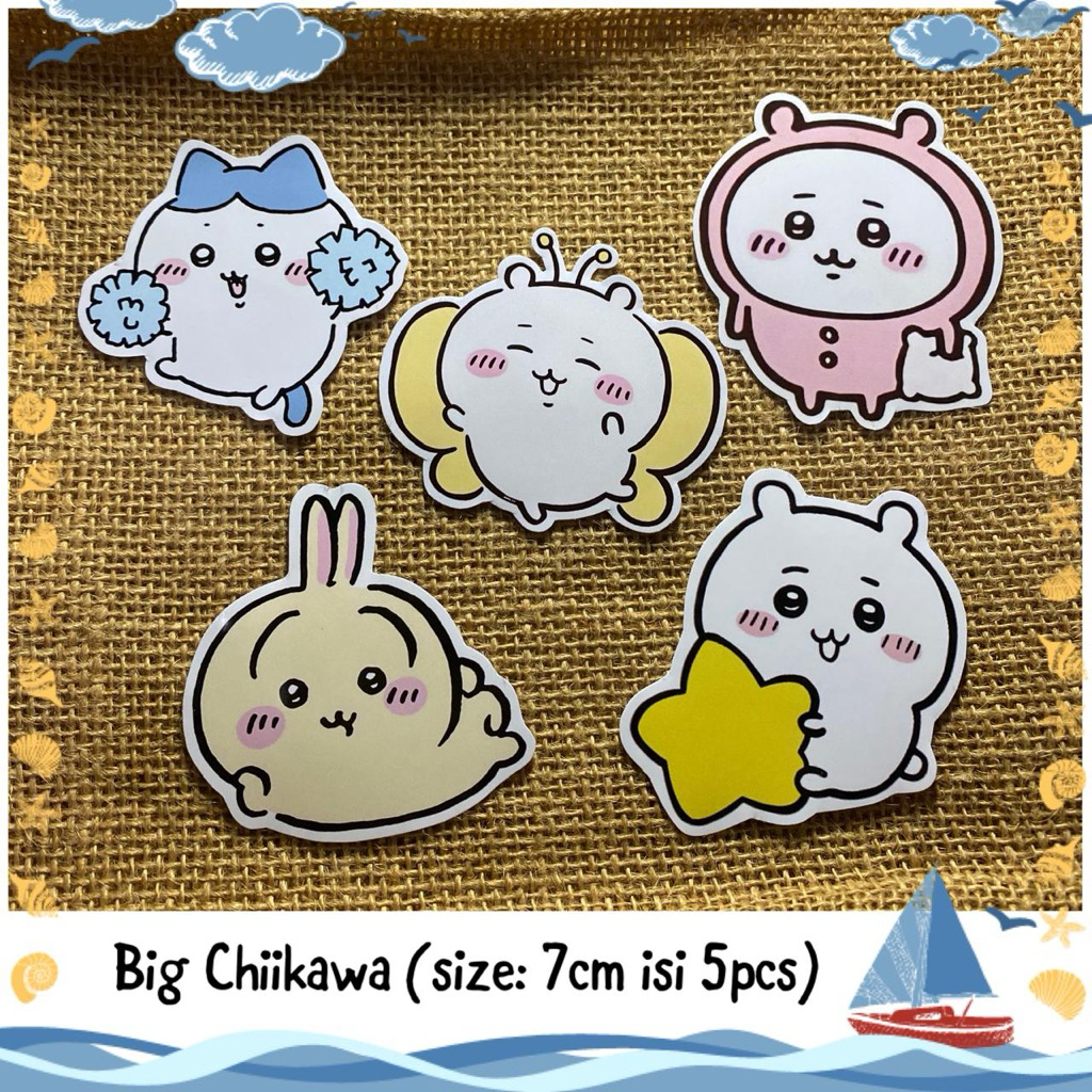 

5pcs sticker tempelan glossy chiikawa / sticker jumbo chiikawa