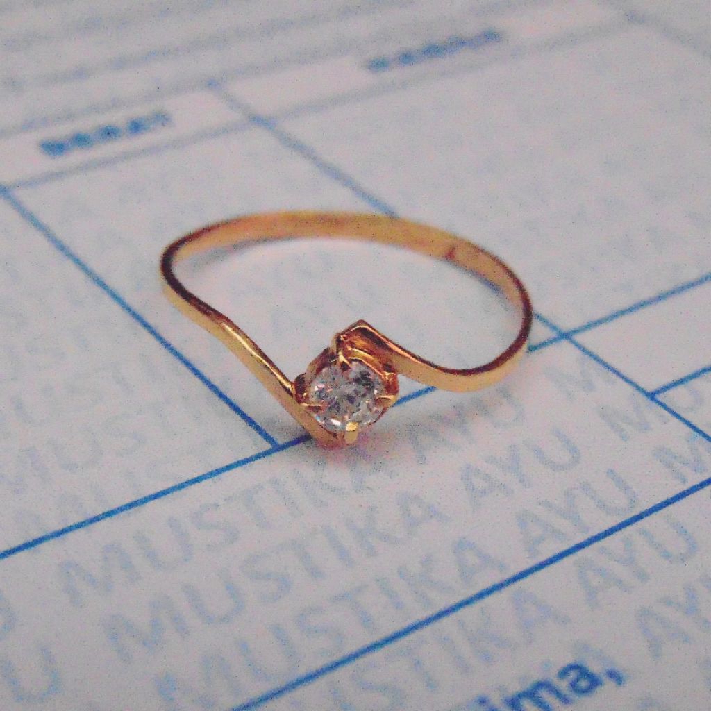 Cincin Wanita Perak Asli 925 Lapis Emas 24k Model Permata Simple Elegan/Cincin Wanita Dewasa/Cincin 