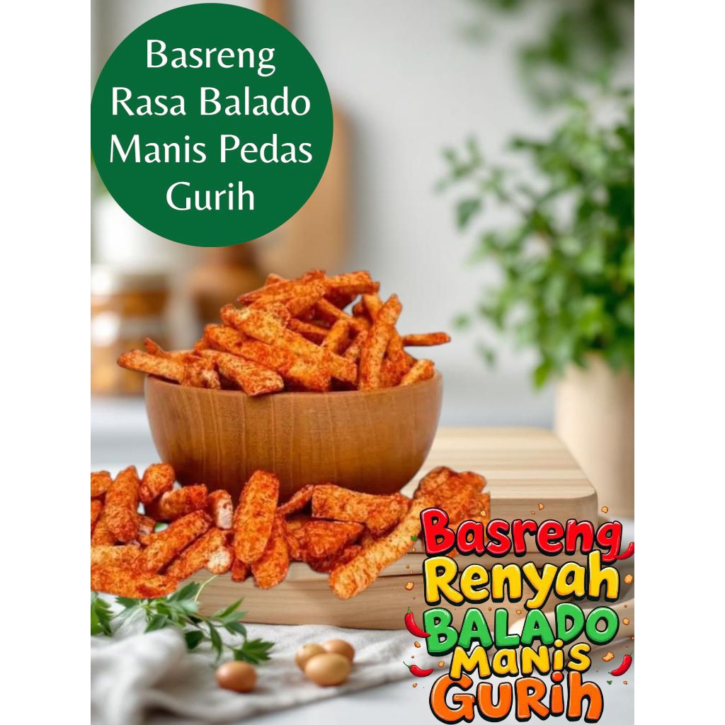 

Basreng Rasa Balado Manis Pedas 1 Kg