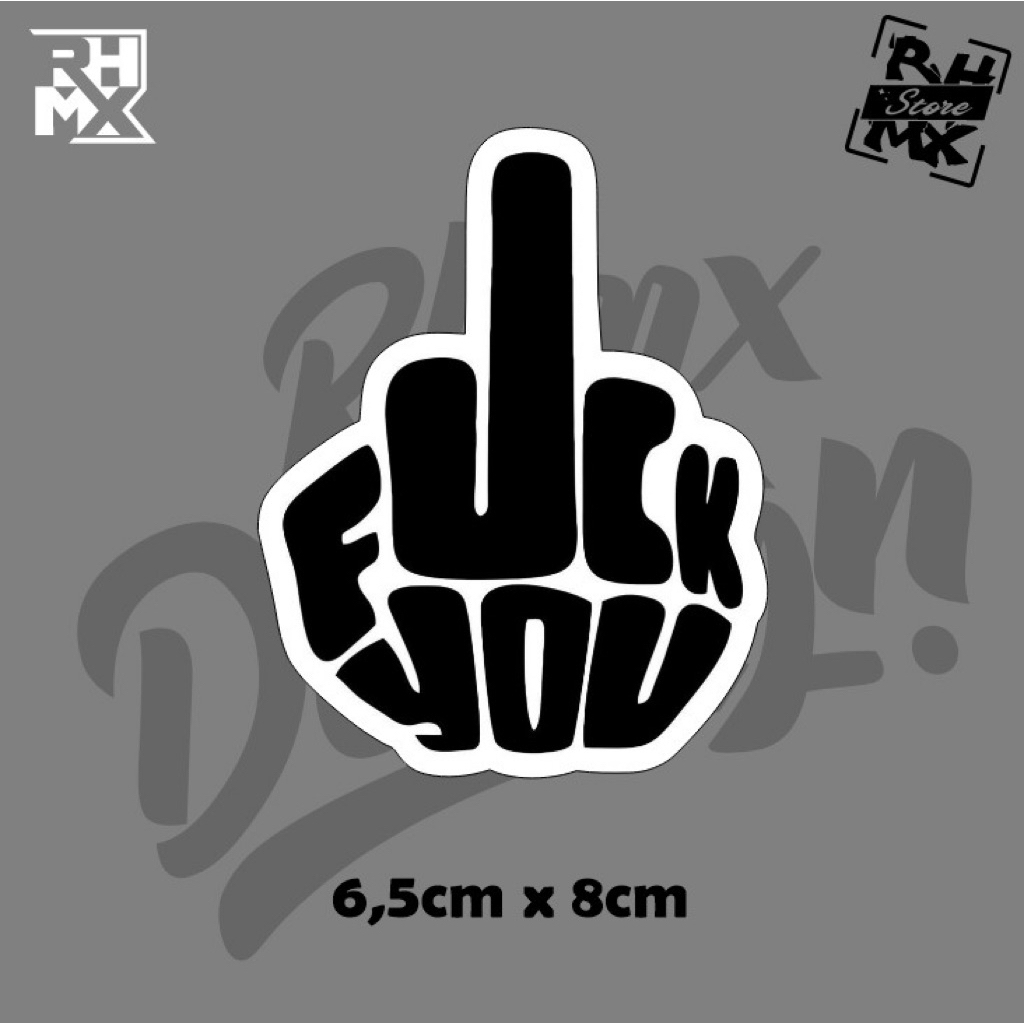 

stiker logo fucek you stiker fuckyou sticker jari tengah emblem stiker fukyu viral termurah murah terlaris koyok fak