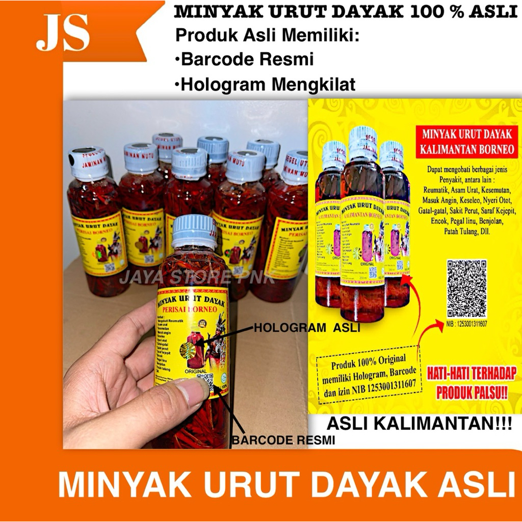 Minyak Urut Dayak Asli Kalimantan PERISAI BORNEO Minyak Urut Asli Kalimantan