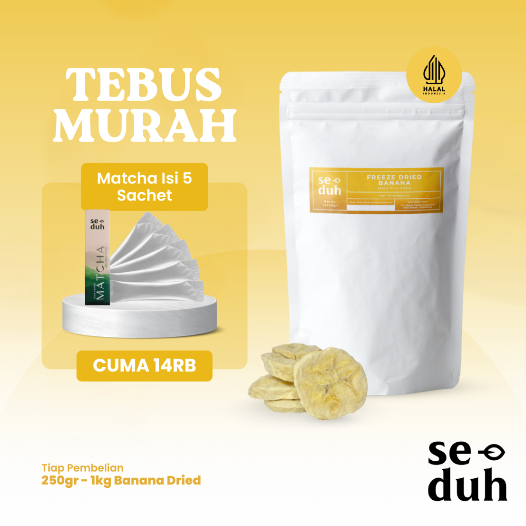 

SEDUH TEA & TISANE | Buah Pisang Kering Beku / Freeze Dried Banana Slice / Freeze Fruit 1 kg