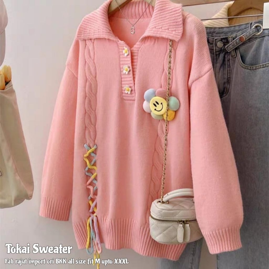 SISOL - TOKAI SWEATER - Baju Atasan Bahan Knit Rajut Premium ORI BKK Size fit to XXXL - Atasan Tebal