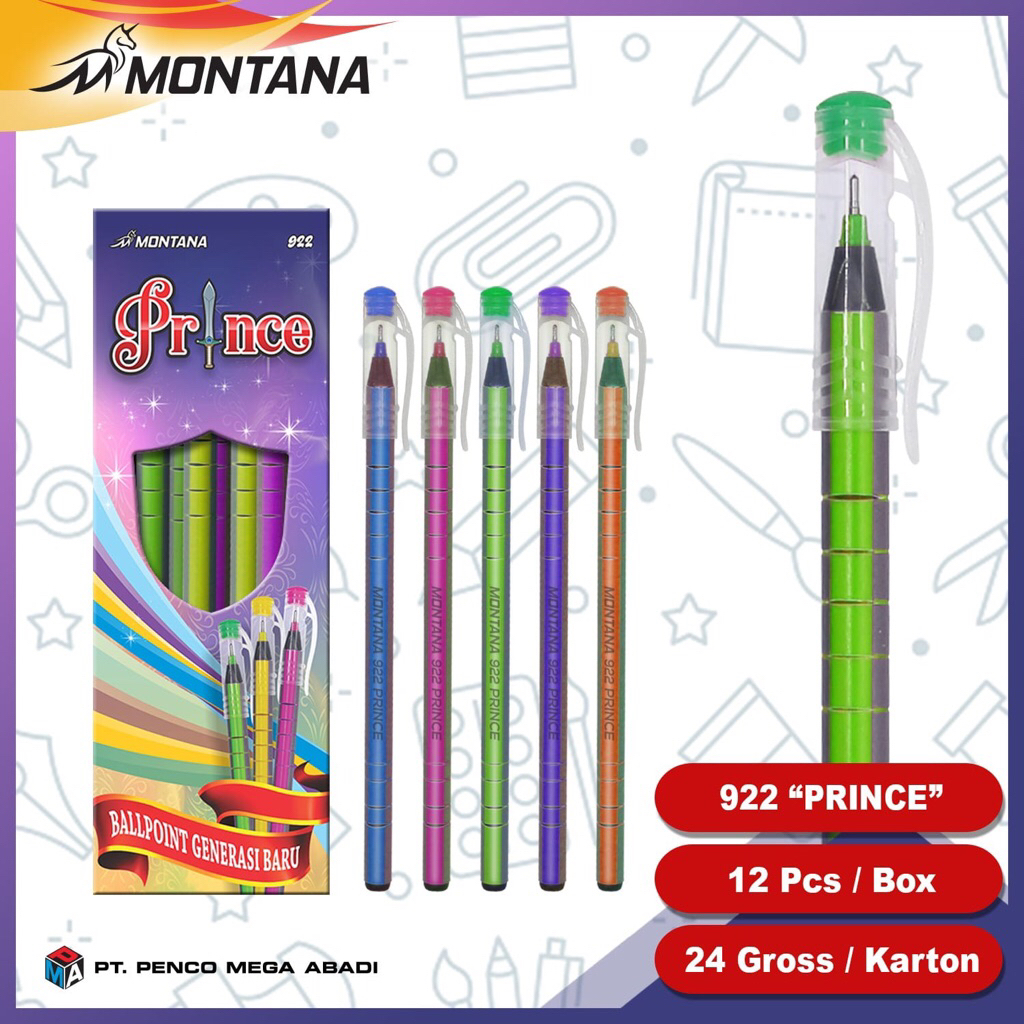 

GROSIR 1Lsn(12pcs) PRINCE pen Tinta Hitam // Pen Lilin // Pen murah