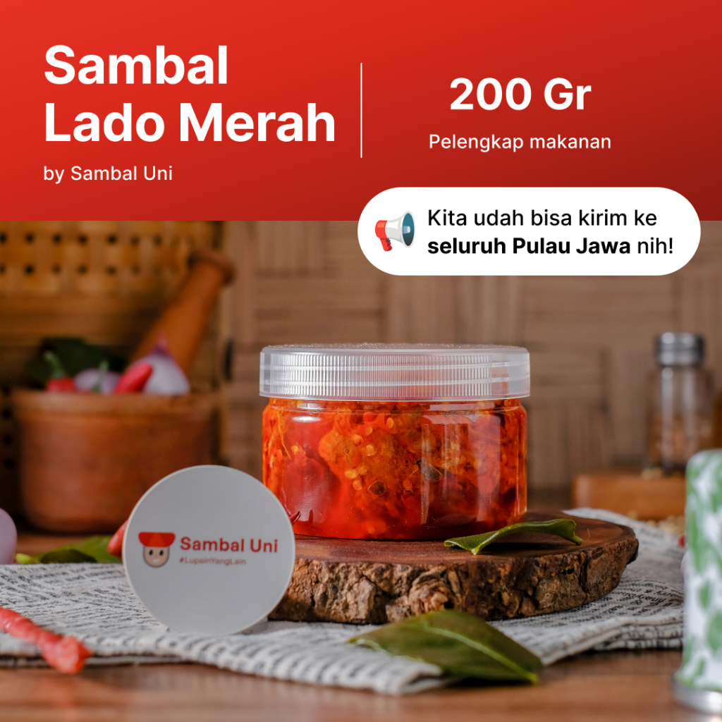

Sambal Uni - Sambal Lado Merah | Isi 200 gr | Tanpa Pengawet