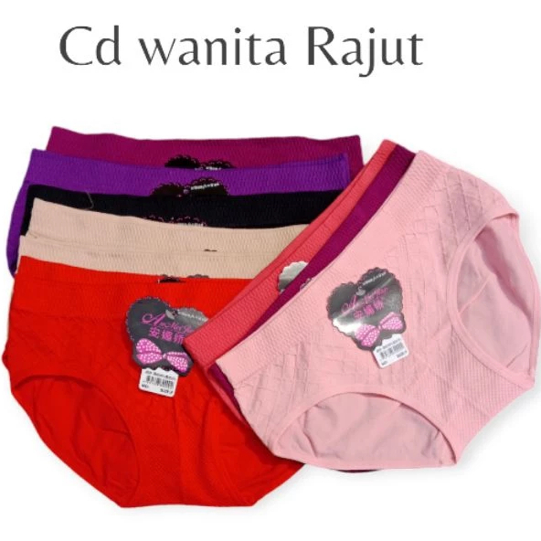 Celana Dalam Wanita/ Cd Wanita Bahan Rajut Stretch BB 65-80kg / Cd import Anomeijiao 8069