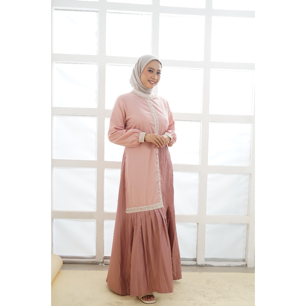 Gamis Abaya / Gamis Wanita / Gamis Pink / Gamis Kondangan Mewah / Gamis Mewah Elegan Terbaru / Gamis