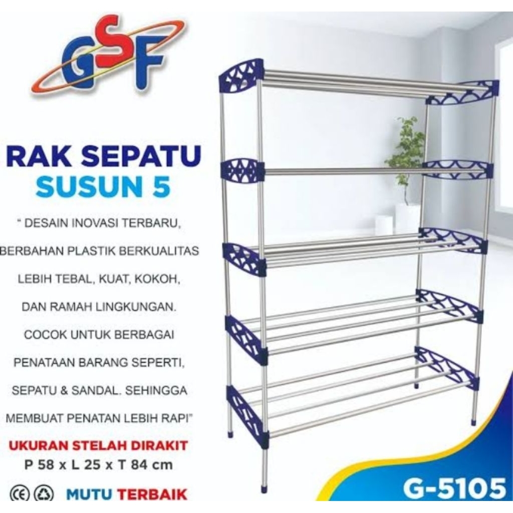 rak sepatu susun 5 gsf