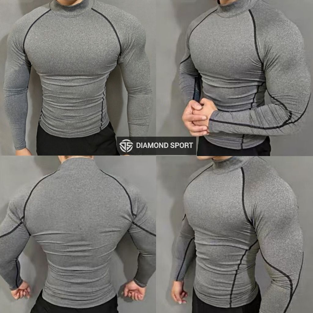 KAOS OLAHRAGA GYM PRIA LENGAN PANJANG KAOS GYM KAOS FITNESS ATASAN OLAHRAGA GYM PRIA