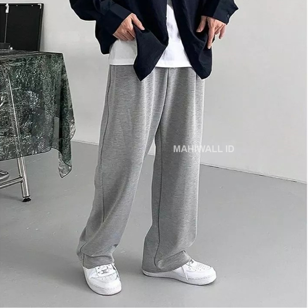 Celana Panjang Pria Oversize Jogger Abu Korean Style