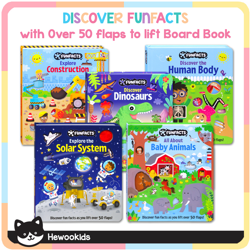 FunFacts Discover the Human Body, Solar System, Dinosaurs, Explore Construction, Baby Animals- with 