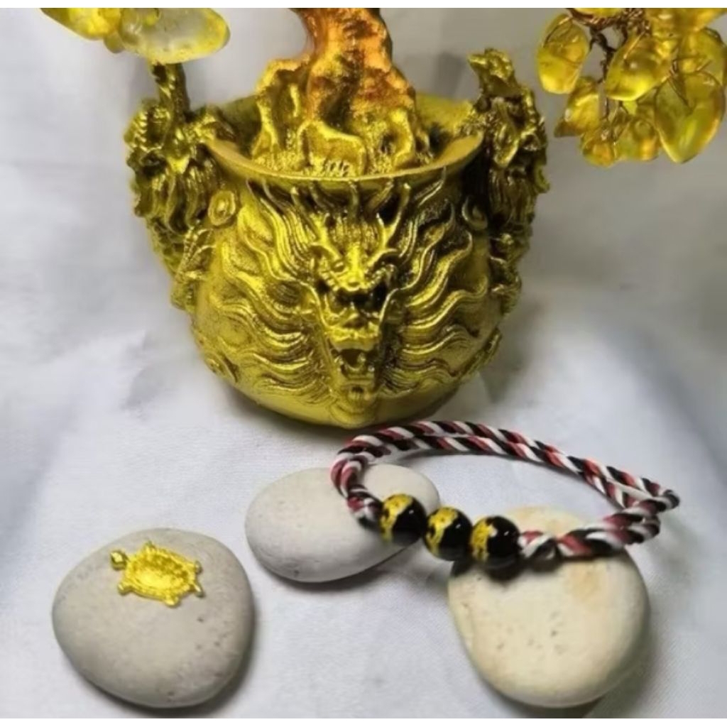 Gelang Tridatu Naga Mas Hitam Aura rejeki+Bonus Kura-Kura Emas