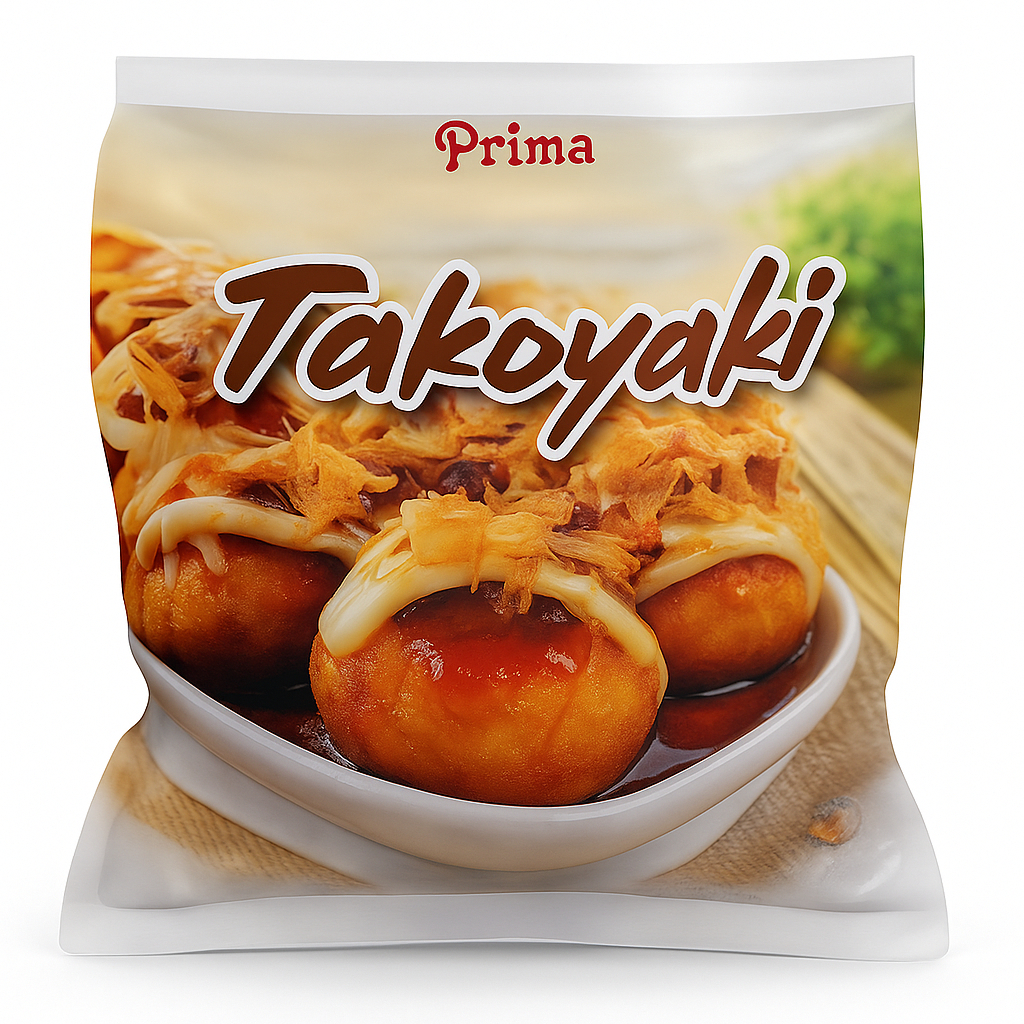 

Takoyaki Frozen Dengan Isi Gurita, Saus Takoyaki dan katsuoboshi Tanpa Pengawet & Pewarna - isi 10pcs 200gr
