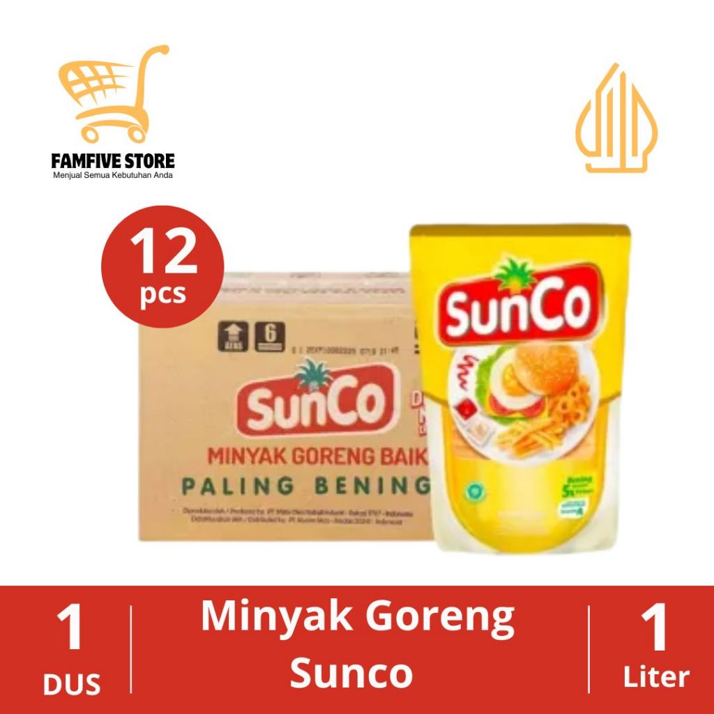 

FIMFIVE STORE - SUNCO Minyak Goreng 1 Liter KARTONAN Isi 12 Pouch