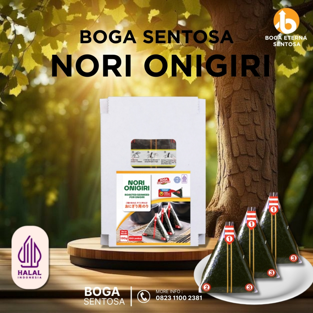 

NORI ONIGIRI "Boga Sentosa" / Nori lembar untuk onigiri / Rumput laut kering lembaran ( HALAL )