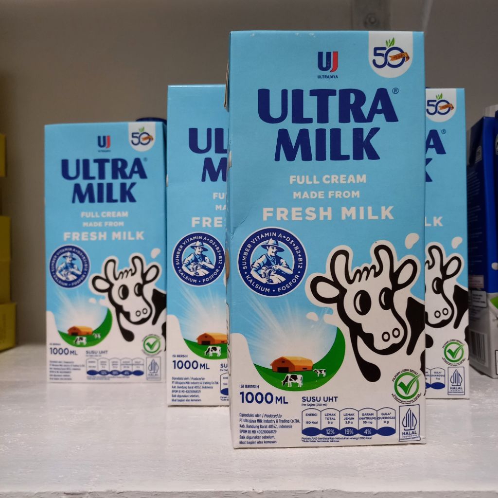 

Susu UHT Ultra Milk full cream 1 liter