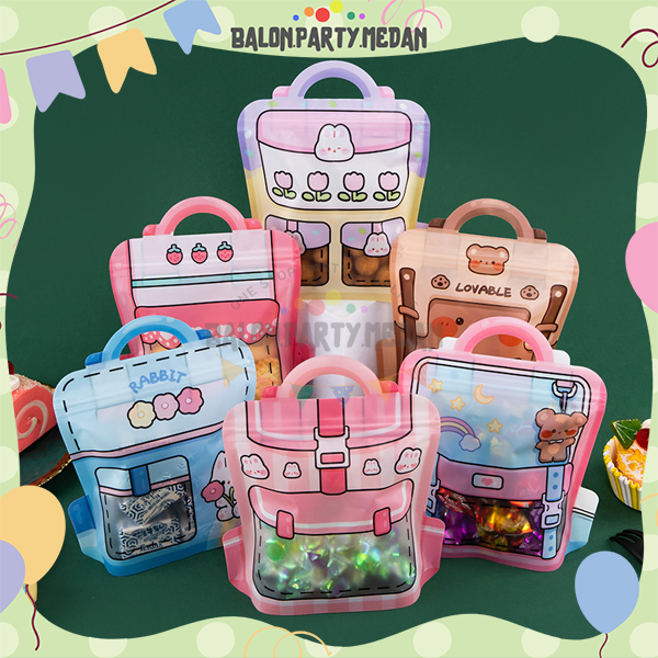 

Plastik Bingkisan Ziplock Goodie Bag Kado Tas Hampers Snack Makanan Ulang Tahun Anak Motif Tas 2D