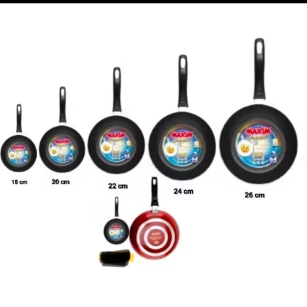 Teflon Maxim Teflon Anti Lengket Teflon Valentino Ukuran 18 cm 20 cm 22 cm 24 cm 26 cm