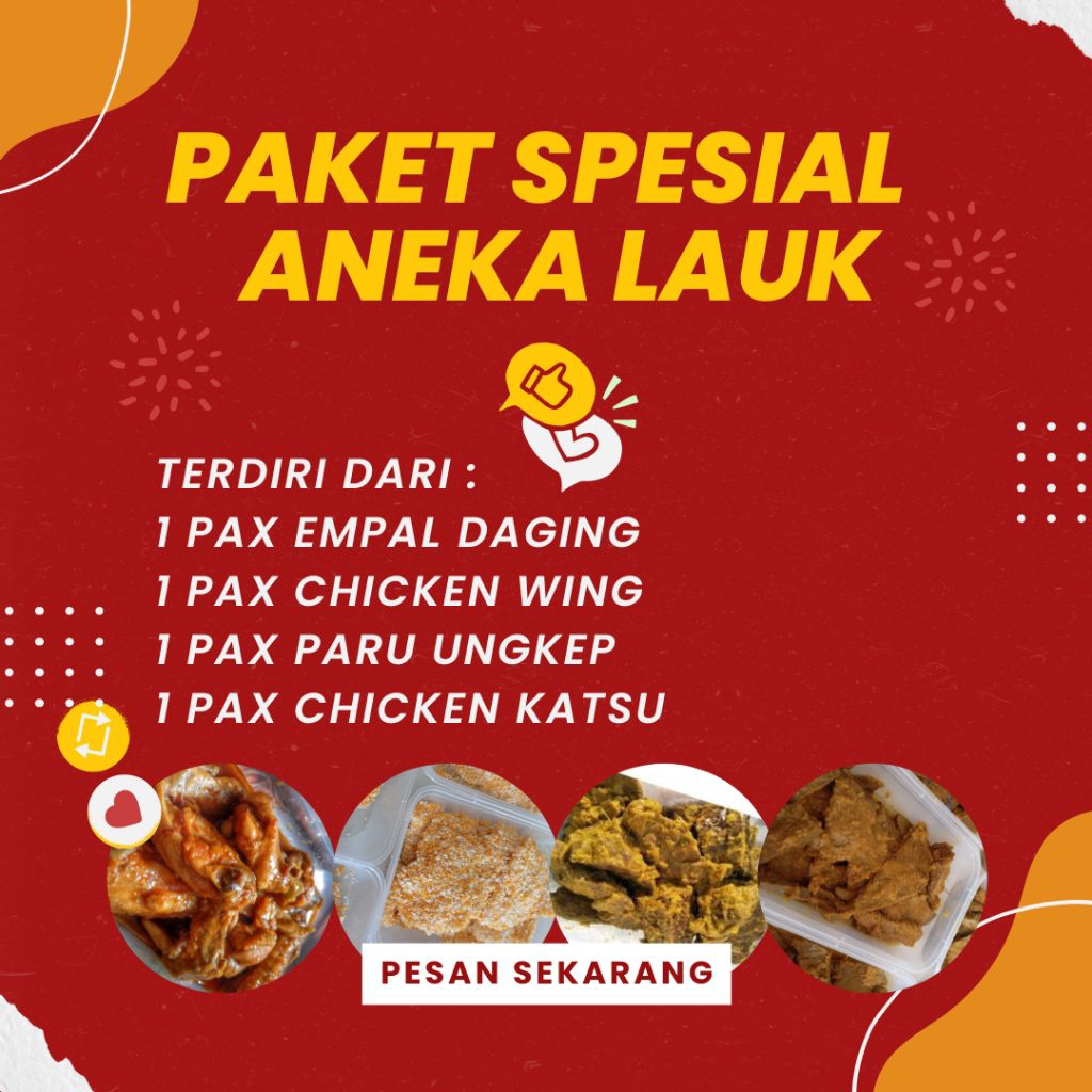 PAKET SPESIAL PARU UNGKEP CHICKEN WING CHICK KATSU EMPAL DAGING TINGGAL GORENG