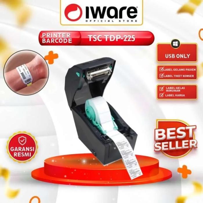 Printer TSC TDP225 TDP-225 Wristband Printer Gelang Pasien Thermal Continuous - USB